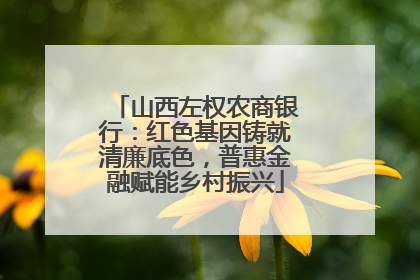 山西左权农商银行：红色基因铸就清廉底色，普惠金融赋能乡村振兴