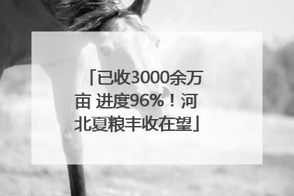 已收3000余万亩 进度96%！河北夏粮丰收在望