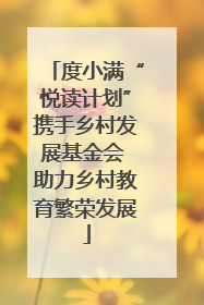 度小满“悦读计划”携手乡村发展基金会 助力乡村教育繁荣发展
