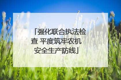 强化联合执法检查 平度筑牢农机安全生产防线