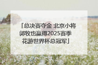 总决赛夺金 北京小将郭牧也赢得2025赛季花游世界杯总冠军