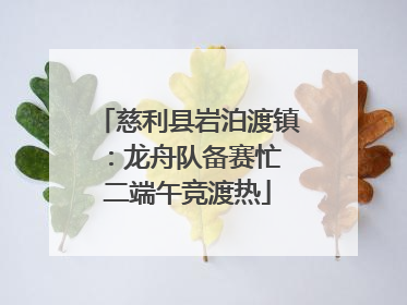 慈利县岩泊渡镇：龙舟队备赛忙 二端午竞渡热