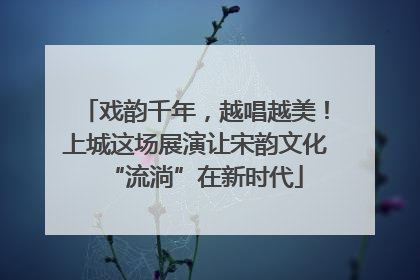 戏韵千年，越唱越美！上城这场展演让宋韵文化“流淌”在新时代