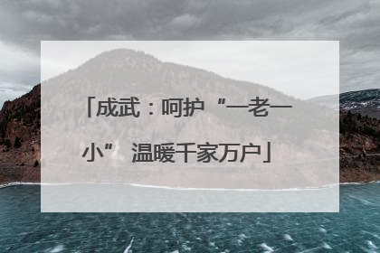 成武：呵护“一老一小” 温暖千家万户
