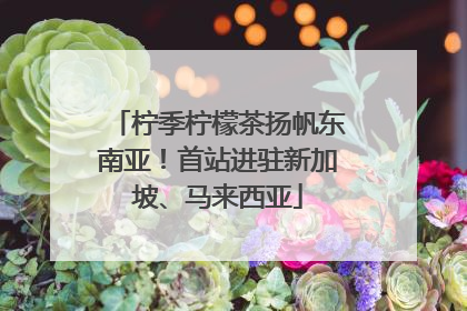 柠季柠檬茶扬帆东南亚！首站进驻新加坡、马来西亚