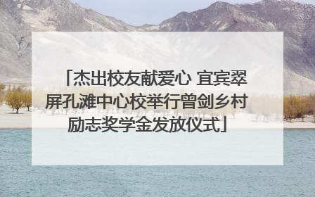 杰出校友献爱心 宜宾翠屏孔滩中心校举行曾剑乡村励志奖学金发放仪式