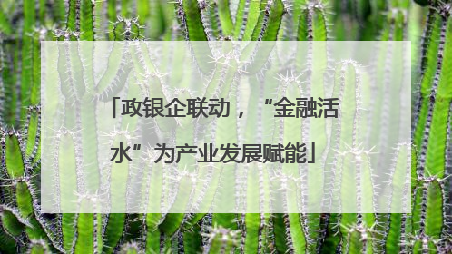 政银企联动，“金融活水”为产业发展赋能