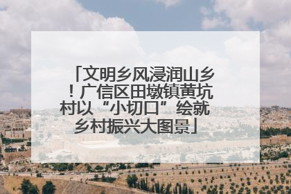 文明乡风浸润山乡！广信区田墩镇黄坑村以“小切口”绘就乡村振兴大图景