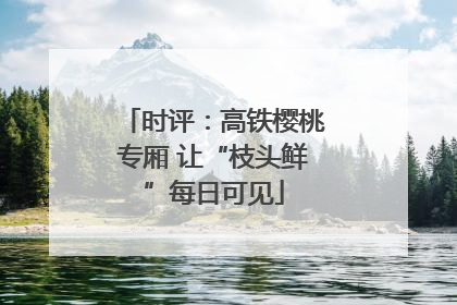 时评：高铁樱桃专厢 让“枝头鲜”每日可见