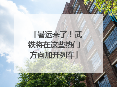 暑运来了！武铁将在这些热门方向加开列车