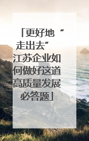 更好地“走出去” 江苏企业如何做好这道高质量发展必答题