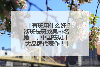 有斑用什么好？淡斑祛斑效果排名第一，中国祛斑十大品牌代表作！