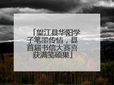 望江县华阳学子笔墨传情，县首届书信大赛喜获满笺硕果
