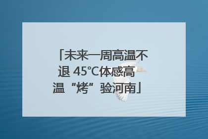 未来一周高温不退 45℃体感高温“烤”验河南