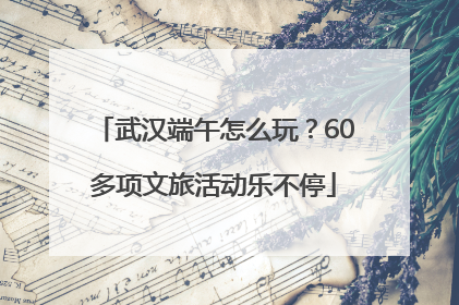 武汉端午怎么玩？60多项文旅活动乐不停