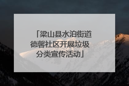 梁山县水泊街道德馨社区开展垃圾分类宣传活动