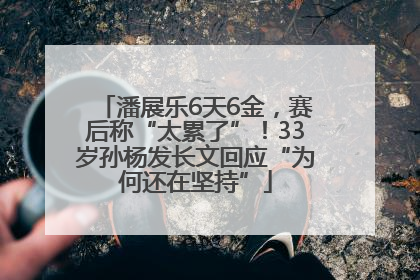 潘展乐6天6金，赛后称“太累了”！33岁孙杨发长文回应“为何还在坚持”