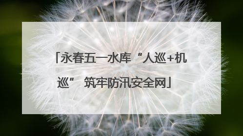 永春五一水库“人巡+机巡” 筑牢防汛安全网