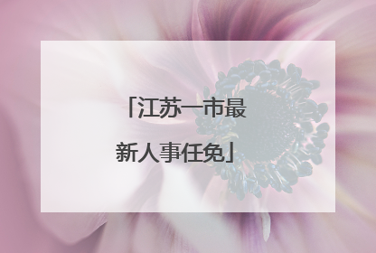 江苏一市最新人事任免