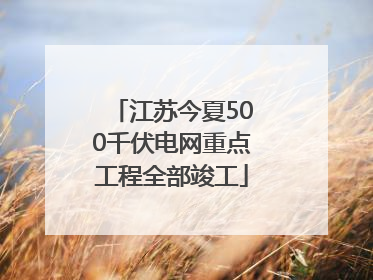 江苏今夏500千伏电网重点工程全部竣工