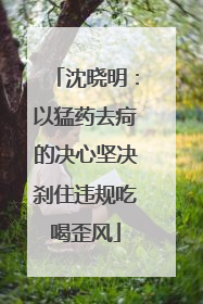 沈晓明：以猛药去疴的决心坚决刹住违规吃喝歪风