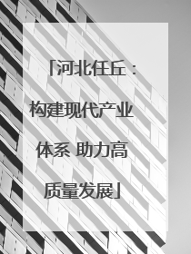 河北任丘：构建现代产业体系 助力高质量发展