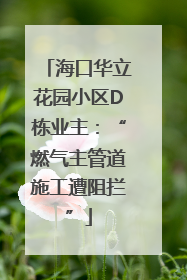 海口华立花园小区D栋业主：“燃气主管道施工遭阻拦”