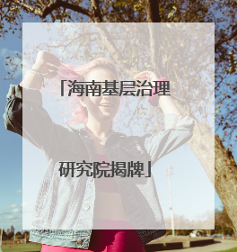 海南基层治理研究院揭牌