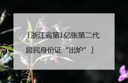 浙江省第1亿张第二代居民身份证“出炉”