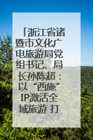 浙江省诸暨市文化广电旅游局党组书记、局长孙陈超：以“西施”IP激活全域旅游 打造县域文旅融合新标杆｜第七届全国县域旅游研究成果发布系列活动
