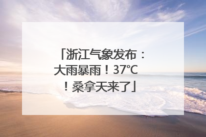 浙江气象发布：大雨暴雨！37℃！桑拿天来了