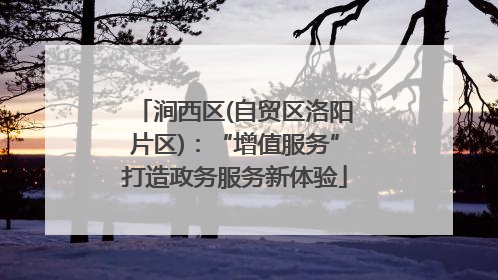 涧西区(自贸区洛阳片区)：“增值服务”打造政务服务新体验
