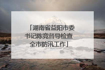 湖南省益阳市委书记陈竞督导检查全市防汛工作