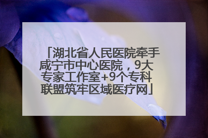 湖北省人民医院牵手咸宁市中心医院，9大专家工作室+9个专科联盟筑牢区域医疗网
