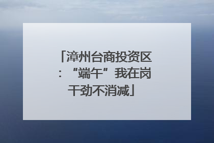 漳州台商投资区：“端午”我在岗 干劲不消减