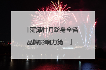 菏泽牡丹跻身全省品牌影响力第一