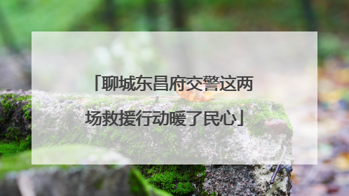 聊城东昌府交警这两场救援行动暖了民心