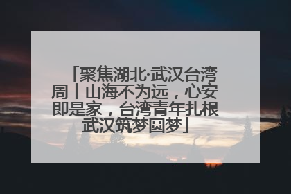 聚焦湖北·武汉台湾周丨山海不为远，心安即是家，台湾青年扎根武汉筑梦圆梦