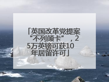 英国改革党提案“不列颠卡”，25万英镑可获10年居留许可