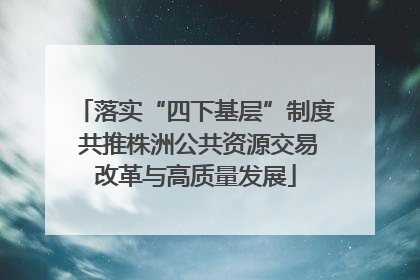 落实“四下基层”制度 共推株洲公共资源交易改革与高质量发展