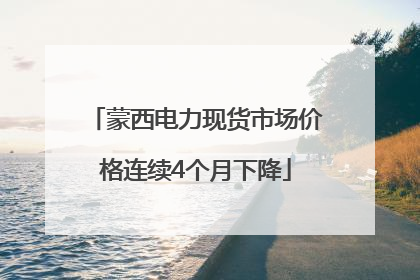 蒙西电力现货市场价格连续4个月下降