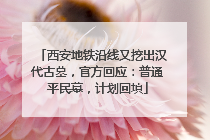 西安地铁沿线又挖出汉代古墓，官方回应：普通平民墓，计划回填