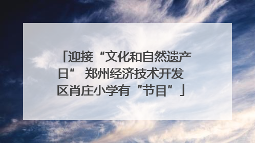 迎接“文化和自然遗产日” 郑州经济技术开发区肖庄小学有“节目”