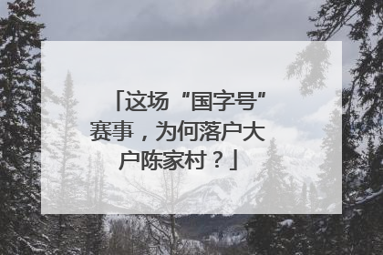 这场“国字号”赛事，为何落户大户陈家村？