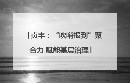贞丰：“吹哨报到”聚合力 赋能基层治理