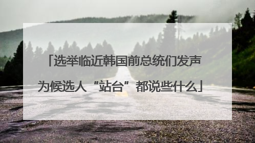 选举临近韩国前总统们发声 为候选人“站台”都说些什么