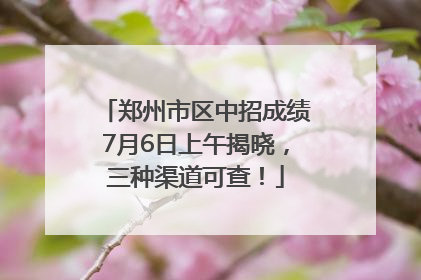 郑州市区中招成绩7月6日上午揭晓，三种渠道可查！