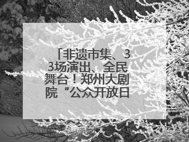 非遗市集、33场演出、全民舞台！郑州大剧院“公众开放日艺术节”举行