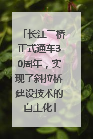长江二桥正式通车30周年，实现了斜拉桥建设技术的自主化