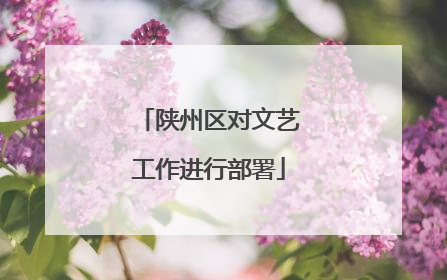 陕州区对文艺工作进行部署